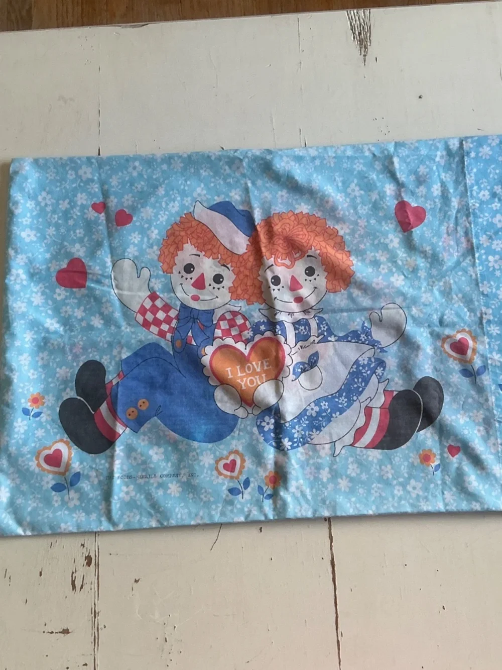 VIntage Sears Raggedy Ann & Andy FULL (82 x 94) Flat sheet + 1 pillowcase
